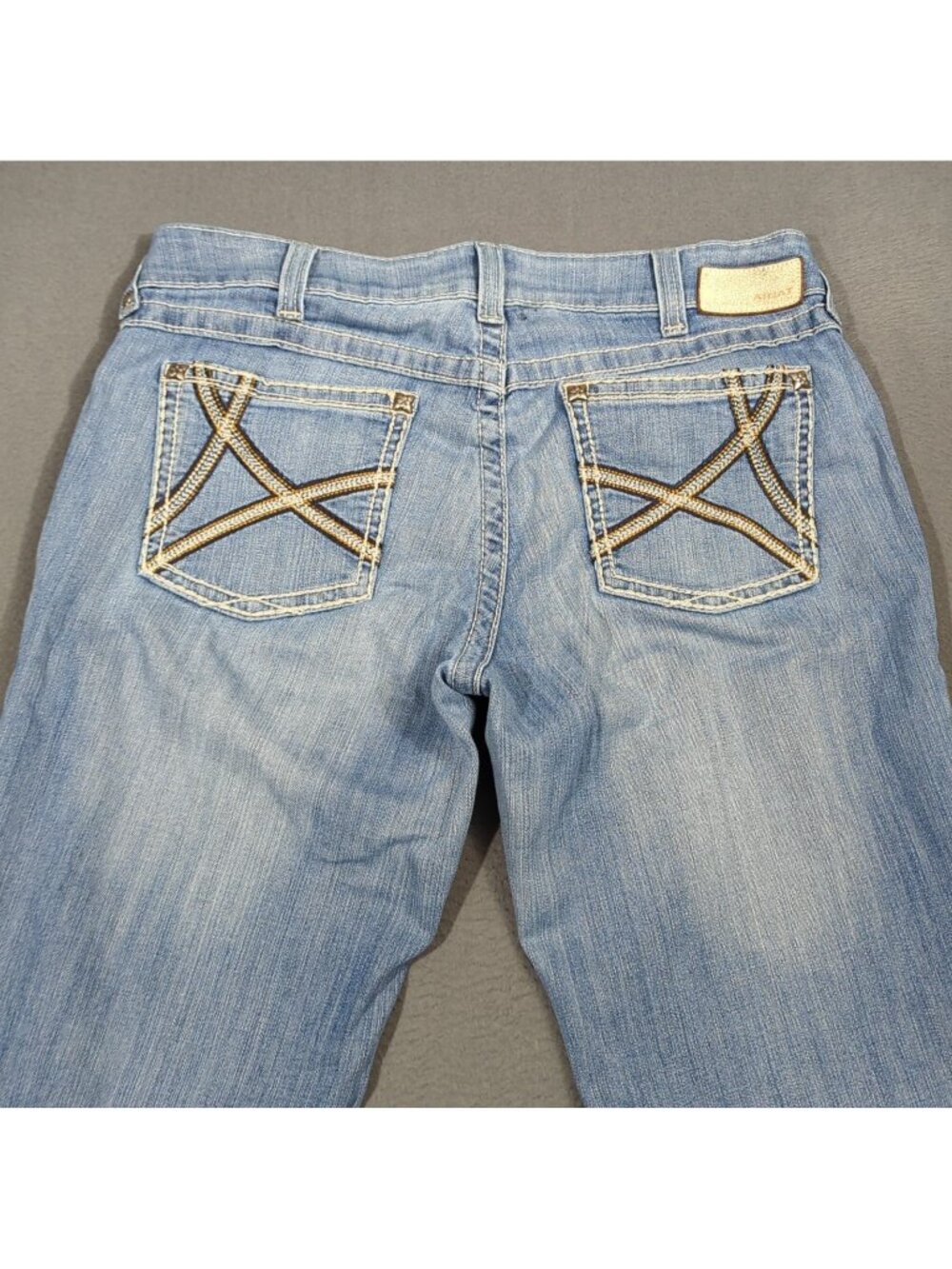 Ariat Jeans Women's 32R Blue Trouser Mid Rise Stretch Outseam Ella Wide Leg